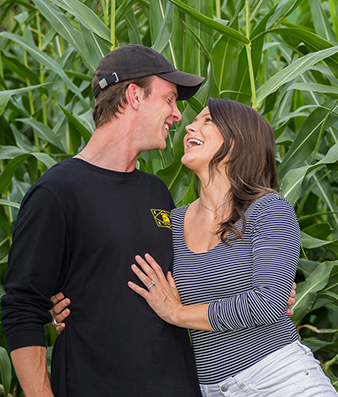 Happy Guests In Corn Maze