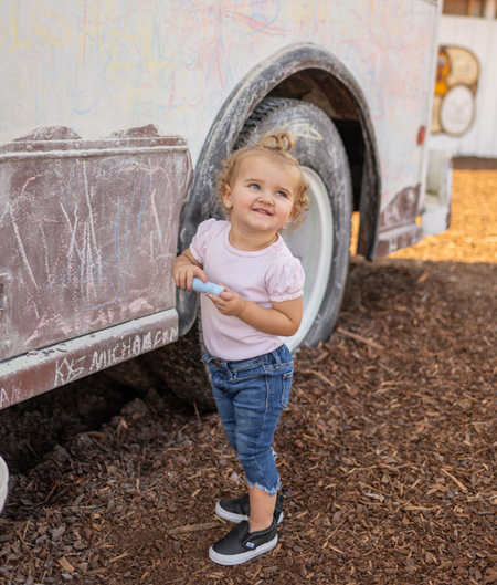 Little Girl At Chalk Truck