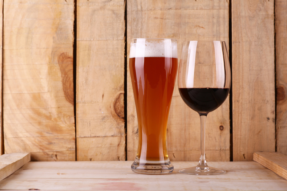 Glass of Beer & Wine